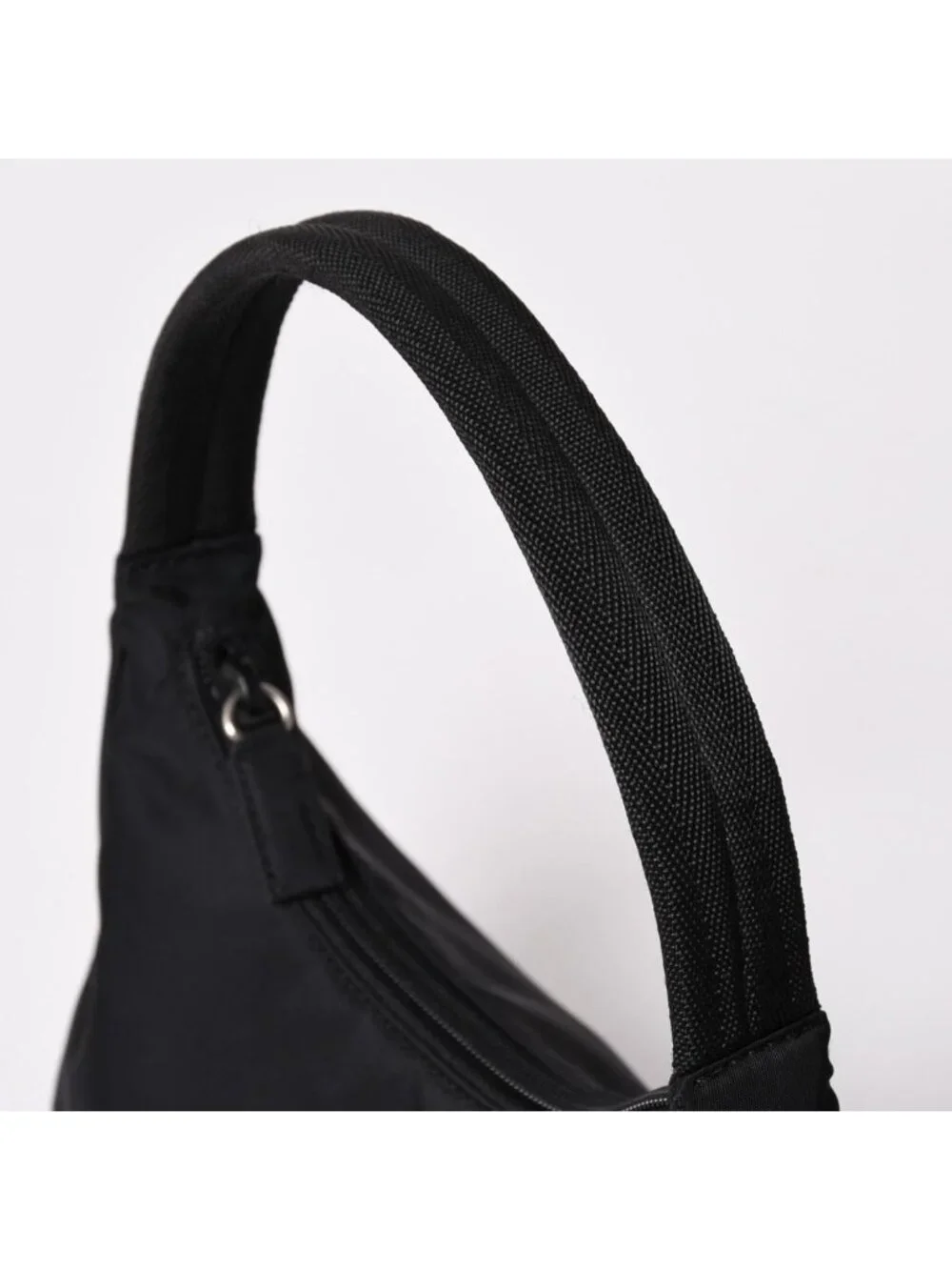 Prada Hobo Handbag Nylon Black
